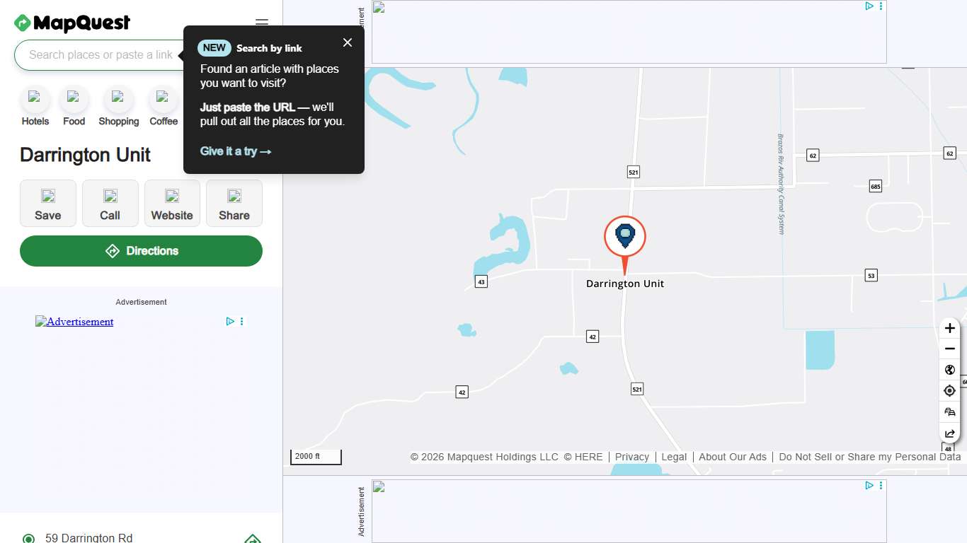 Darrington Unit, 59 Darrington Rd, Rosharon, TX 77583, US - MapQuest